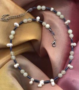Perle, Blauquarz, Jade